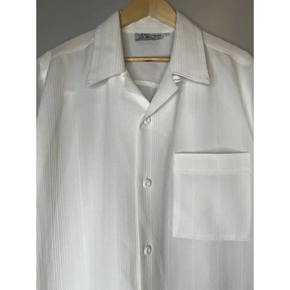 Smokey Joes Vintage Vertical Stripe Button Shirt Mens Large Rockabilly Swingers - Picture 2 of 9